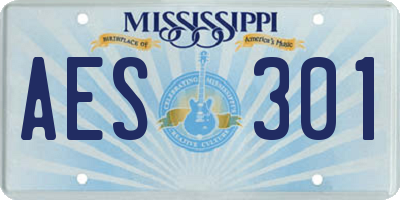MS license plate AES301