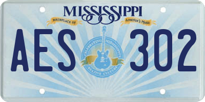 MS license plate AES302