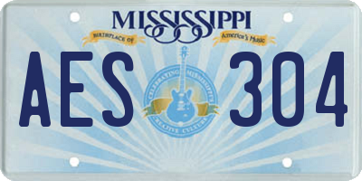 MS license plate AES304