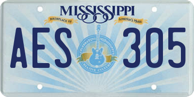 MS license plate AES305