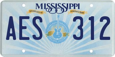 MS license plate AES312