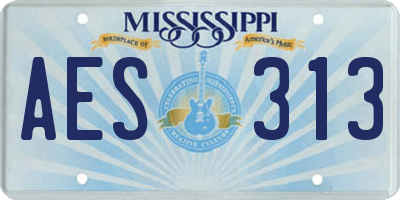 MS license plate AES313