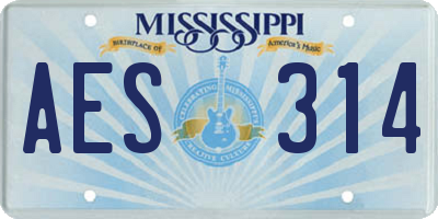 MS license plate AES314