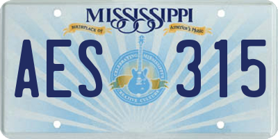 MS license plate AES315