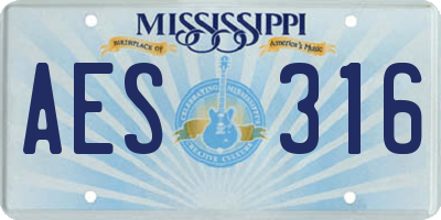 MS license plate AES316