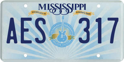 MS license plate AES317