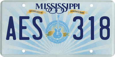 MS license plate AES318