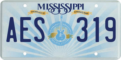 MS license plate AES319