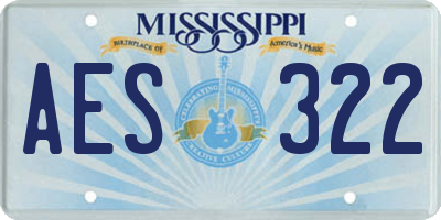 MS license plate AES322