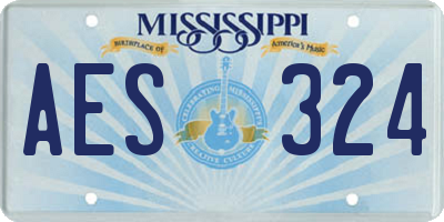 MS license plate AES324