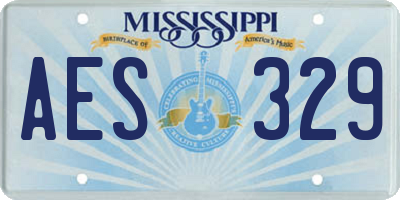 MS license plate AES329