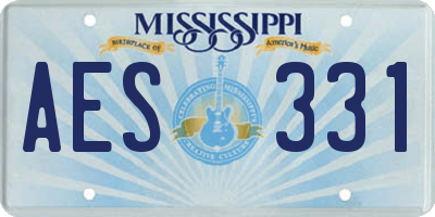 MS license plate AES331