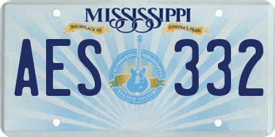 MS license plate AES332