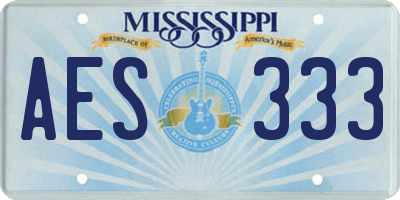 MS license plate AES333