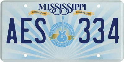 MS license plate AES334