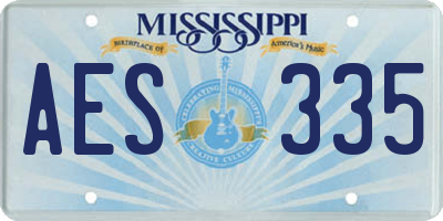 MS license plate AES335