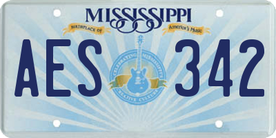 MS license plate AES342