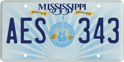 MS license plate AES343