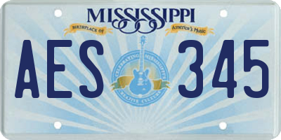 MS license plate AES345