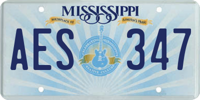 MS license plate AES347