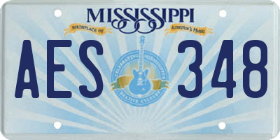 MS license plate AES348