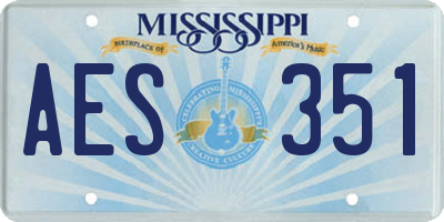 MS license plate AES351