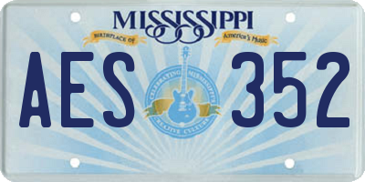MS license plate AES352