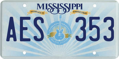MS license plate AES353
