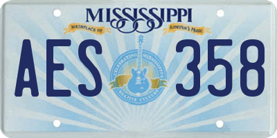 MS license plate AES358