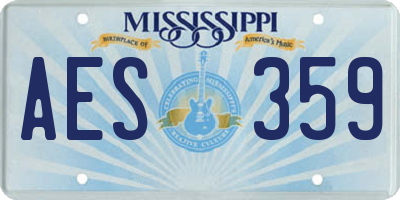 MS license plate AES359