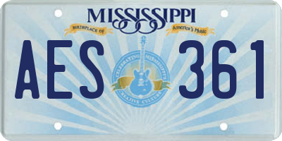 MS license plate AES361