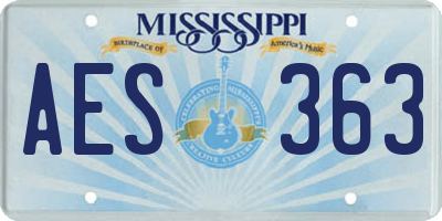 MS license plate AES363