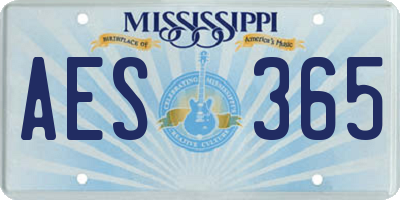 MS license plate AES365
