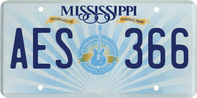 MS license plate AES366