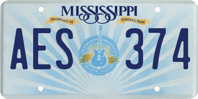 MS license plate AES374