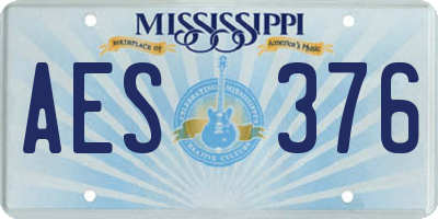 MS license plate AES376