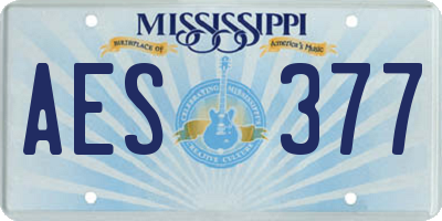 MS license plate AES377
