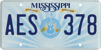 MS license plate AES378