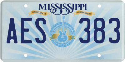 MS license plate AES383