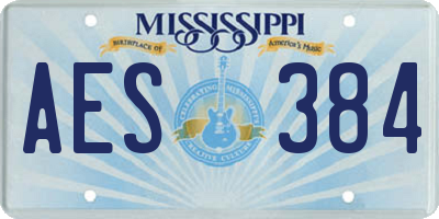 MS license plate AES384