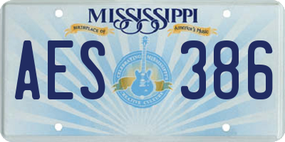 MS license plate AES386