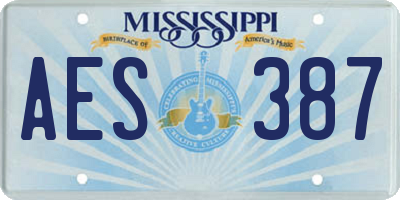MS license plate AES387