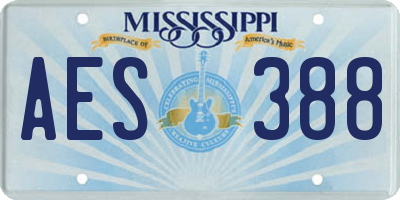 MS license plate AES388