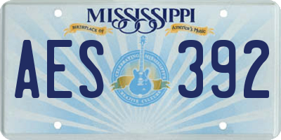 MS license plate AES392