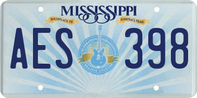 MS license plate AES398