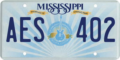 MS license plate AES402