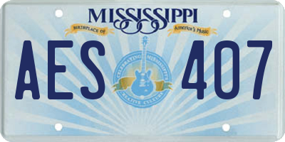 MS license plate AES407