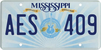MS license plate AES409