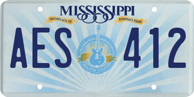 MS license plate AES412
