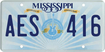 MS license plate AES416